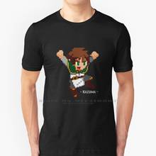 Kazuma T Shirt 100% Pure Cotton Konosuba Kazuma Sato Aqua Darkness Dustiness Lalatina Kazuma Konosuba Megumin 2024 - buy cheap