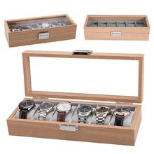 Caixa organizadora de couro para relógio, nova caixa mecânica preta para guardar relógio, joias, para presente, 6 unidades 2024 - compre barato