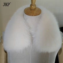 Jkp novo cachecol de pele de raposa real para mulheres, inverno quente xale e laço cachecol quadrado moda de alta qualidade 2020 2024 - compre barato