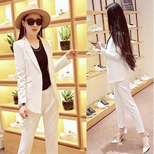Suit Female Two-piece 2021 Spring and Autumn New Women's Korean Fashion Temperament Was Thin White Suit Jacket Slim Pants 2024 - buy cheap