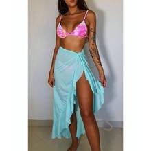 Womens Swimsuit Cover Up Summer Beach Wrap Skirt Swimwear Bikini Cover-ups Sarong Mesh Beachwear Pool Seaside Bikini Cover-up 2024 - buy cheap