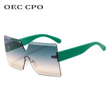 Fashion Rimless Square Sunglasses Women Vintage Punk Frameless Colorful Shades Sunglasses Female Eyewear Retro Green Glasses 2024 - buy cheap