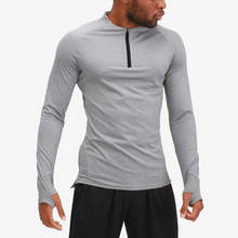 Camiseta deportiva de manga larga para hombre, Camiseta ajustada de Color sólido para Yoga, Fitness, correr, secado rápido 2024 - compra barato