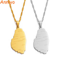 Anniyo ST. Vincent Map With City Name Pendant Thin Chain Necklaces Gold Color Saint Vincent Maps Jewelry Gifts #121321 2024 - buy cheap