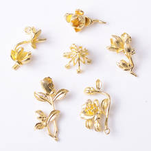5 Pieces/Lot Metal Copper Flower Pendant Decorative Wedding Bride Hair Accessories DIY Jewelry Making 2024 - buy cheap