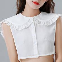 Women Girls Fake Collar Ruffles Lapel Shawl Shoulder Wrap Shirt Decor Lady Female Casual Solid Color Detachable Collar 2024 - buy cheap