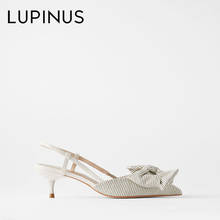 LUPINUS-Sandalias de tacón alto para Mujer, zapatos de tacón fino, Nudo de mariposa, puntiagudos, a rayas, para verano, 2021 2024 - compra barato
