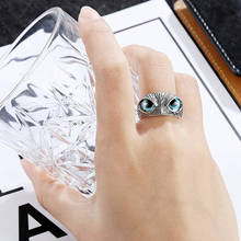 В стиле «панк» с животными совой, кольца для мужчин и женщин с украшением в виде кристаллов глаз палец кольцо регулируемое в стиле панк, в стиле «хип-хоп», браслеты на руку винтажные кольца, бижутерия ювелирные изделия Bague 2024 - купить недорого