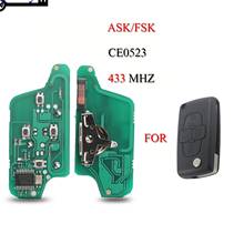 jingyuqin 10pcs/Lot Remote Car Key Circuit Board For Citroen C2 C3 C4 C5 For Peugeot 106 206 4Buttons 433MHZ ID46 CE0523 ASK/FSK 2024 - buy cheap