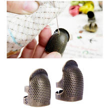 1pc Gold Metal Protective Punch Needlework Finger Tip Stitching Hoop Thimble Ring Needle Sewing Knitting Accessories 2024 - buy cheap