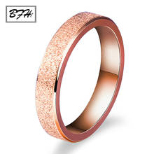 BFH розовое золото, матовое обручальное кольцо из нержавеющей стали для женщин и мужчин, роскошное романтическое обручальное кольцо для любви, мужское женское ювелирное изделие на палец 2024 - купить недорого