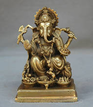 4 "tibete bronze assento ganesh senhor ganesha elefante deus buda figura estátua 2024 - compre barato