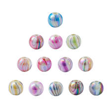Mixed Color Round Chunky Bubblegum AB Color Wave Printed Acrylic Beads, 8mm, Hole: 2mm 2024 - buy cheap