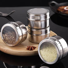 4pcs/6pcs Magnetic Spice Jar Seasoning Bottle Set Shaker Spray Tools Stainless Steel Spice Tins Pepper Spice Storage Container 2024 - buy cheap
