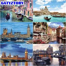 GATYZTORY DIY Oil Painting By Numbers City And Venice River Landscape Kits Drawing Canvas HandPainted Gift Pictures Wall 40x50cm 2024 - buy cheap