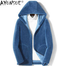 AYUNSUE Man Jacket Hooded Jackets for Men Winter Clothes 100% Wool Fur Coat Male Double-side Short Clothing Hommes Veste LXR863 2024 - buy cheap