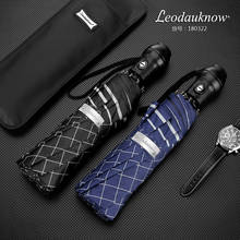 Leodauknow Fully Automatic Three Folding Business Luxury Car Wind Protection and Rainproof Men's Sunny and Rain Umbrella 2024 - buy cheap