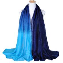 Bufanda con degradado para mujer, chal suave de algodón y lino, chal largo de color bronce elegante, 180-90CM 2024 - compra barato