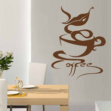 Coffee Shop Decal Hot Drink Cappuccino Cafe Interior Decor Vinyl Wall Sticker Aroma Lips Door Window Glass Mural Decals S956 2024 - buy cheap
