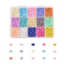 pandahall 15Colors Glass Seed Beads for Jewelry Making DIY Ceylon Round 3mm Hole: 1mm; about 500pcs/color 7500pcs/box 2024 - buy cheap
