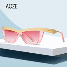 AOZE 2021 Fashion Cat's Eye sunglasses small frame personality glasses vintage retro square Sunglasses lunette de soleil femme 2024 - buy cheap