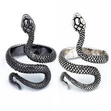 Snake Ring European New Retro Punk Exaggerated Spirit Fashion Personality Stereoscopic Opening Adjustable Ring Jewelry 2024 - купить недорого