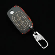 Car Flip keys Leather Cases Fob Cover For LADA Sedan Largus Kalina Granta Vesta X-Ray XRay Folding Keychain Key Ring 2024 - buy cheap