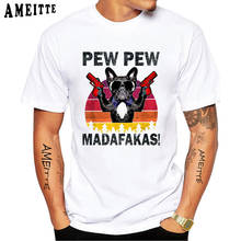 Camiseta masculina de verão, manga curta divertido humor, estampa de buldogue francês, camiseta casual branca, design legal para amantes de cachorro, camiseta para meninos hip hop 2024 - compre barato