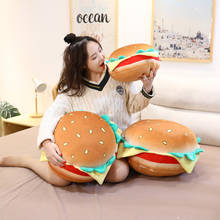 Almohada simulada creativa con forma de hamburguesa de peluche para niños, almohada cojín para dormir, juguete para niña, regalo de cumpleaños 2024 - compra barato