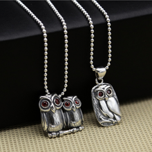S925 Sterling Silver Creative Fashion Owl Pendant For Women Thai Silver Exquisite Owls Pendant For Girl Jewelry 2024 - buy cheap
