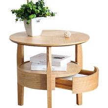 Small Tea Table Nordic Simple Living Room Round Table Japanese Sofa Side Several Solid Wood Corner Bedside Small Round Table 2024 - buy cheap