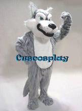 Disfraz de Mascota de lobo para Halloween, traje de felpa de Animal Husky gris, juego de fiesta, disfraz de fantasía para adultos, publicidad navideña 2024 - compra barato