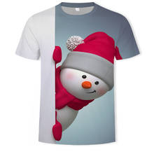 Летняя модная новинка 2021, нежная и милая Мужская Повседневная футболка с коротким рукавом и 3D-принтом Санта-Клауса и с надписью «Благословение» 2024 - купить недорого
