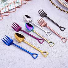 1/2PC Dessert Afternoon Tea Spatula Spoon Small Forks Gold-Plated Tableware Coffee Spoons Exquisite Stirring Spoon Coffee Spoons 2024 - buy cheap
