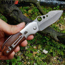 Dropship VG10 Damascus Steel Folding Tactical Knife Outdoor Knife pocket Red Sandalwood Camping Knife With Box survival knife 2024 - купить недорого