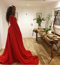 Caftán rojo Vintage con cinta para mujer, elegante vestido de encaje de sirena africana, fiesta de noche de lujo para vestidos formales, 2020 2024 - compra barato
