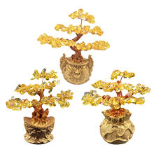 Bonsai Style Feng Shui Crystal Money Tree Wealth Luck Tree Natural Lucky Tree Home Office Ornaments Decoration 2024 - buy cheap