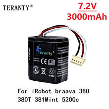 Upgrade Capacity 7.2V 3000mAh Rechargeable Battery for iRobot braava 380 380T 381Mint 5200c NiMH 2500mAh 3.0Ah 7.2v battery 1Pcs 2024 - купить недорого