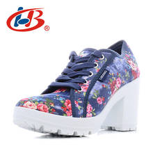 36 37 38 39 Women Platform Canvas Shoes Female High Heels Wedg Shoes Outdoor Casual Shoes 2024 - buy cheap