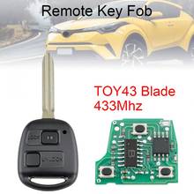 433Mhz 2 Buttons Car Remote key with TOY43 Blade Fit for Toyota RAV4 Prado Tarago Kluger Avensis 2003-2010 2024 - buy cheap