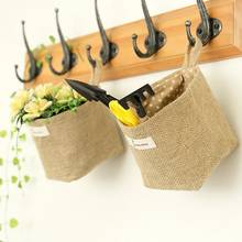 Small Storage Sack Stripe Dot Hanging Bag Box Sundries Storage Basket Jute Cloth Bag Flower Pot Cosmetic Lining Bags Home Decor 2024 - buy cheap