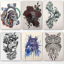 Hot Sale 21 X 15 CM Blue OWL Sexy Cool Beauty Tattoo Waterproof Hot Temporary Tattoo Stickers 2024 - buy cheap