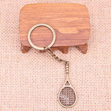 20pcs New Fashion Keychain 48x19mm tennis racket Pendants DIY Men Jewelry Car Key Chain Ring Holder Souvenir For Gift 2024 - buy cheap