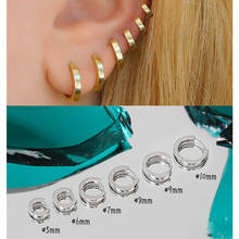6 Styles Real 925 Sterling Silver Circle Hoop Earrings For Women Ear Accessories, Minimalist Woman Small Hoops Earings Jewelry 2024 - buy cheap
