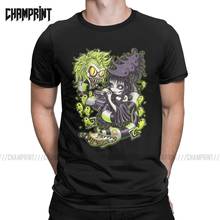 Men T-Shirts Strange And Unusual Beetlejuice Awesome Pure Cotton Tees Short Sleeve Tim Burton Keaton Michael Creepy T Shirt 2024 - buy cheap