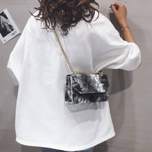 Hisuely personalizado impressão de tinta corrente crossbody bolsa feminina moda sacos de ombro saco do mensageiro feminino bolsa flap femme 2024 - compre barato