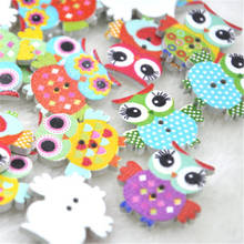 50 Uds mezclar Color aves búho bebés botón cartón bebé costura artesanal WB349 2024 - compra barato