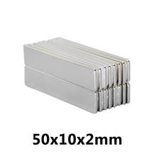 20/30/50pcs 50x10x2mm NdFeB Strong Rare Earth Magnet Block Rectangular Neodymium Magnets 50x10x2 mm N35 Strip Magnetic 50*10*2mm 2022 - buy cheap