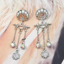 Charm Rhinestone Crystal Moon Star Planet Earrings Long Tassel Pearl Earrings for Women Party Jewelry Boucle D'oreille 2024 - buy cheap