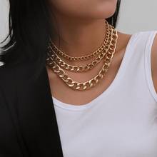 Chain Choker Necklace & Pendant  Multi Layer Gold Color Statement Necklace for Women Collier Party Jewelry Dropshipping 2024 - buy cheap